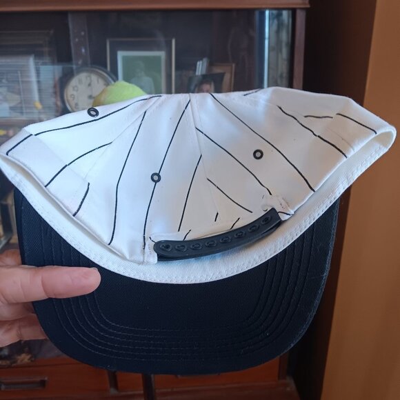 Vtg Snapback Hat Cap Bartlett K-Products Pinstripe Patch NWOT Skater Farmer - Picture 3 of 5